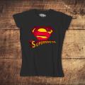 2019-05-15 koszulka damska czarna przód Super mama 26x21cm.jpg