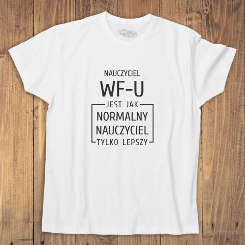 2020-09-23 koszulka męska biała przód Nauczyciel WF-U 19,5x24cm (1).jpg